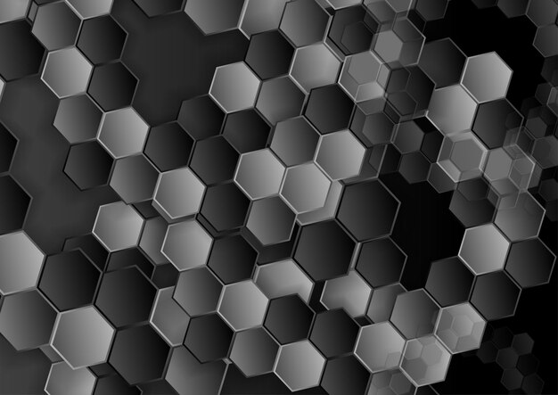 Vetor padrão de textura abstrato de hexágonos escuros