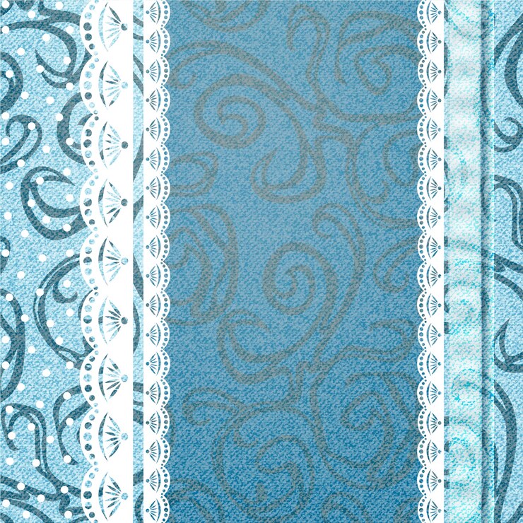 Vetor padrão de textura de jeans realista e renda