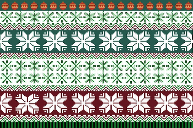 Padrão de tricô sem costura com flocos de neve festivos para o Natal
