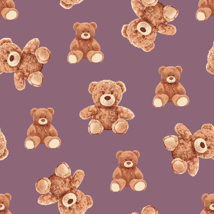 Vetor padrão de urso de pelúcia sem costura 151