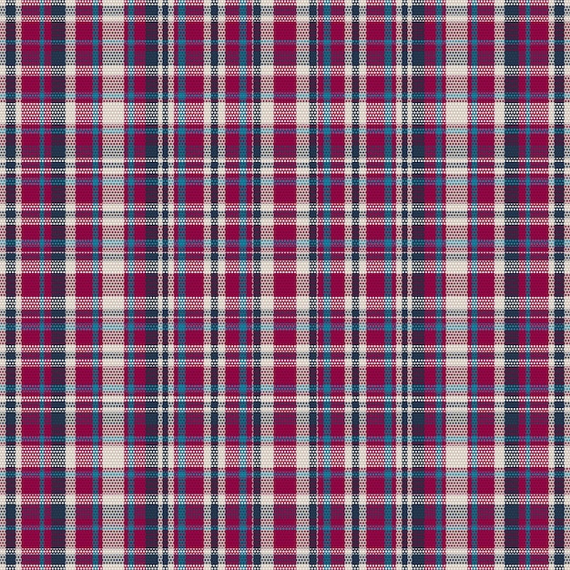 Padrão de xadrez tartan com textura e cor retrô ilustração vetorial