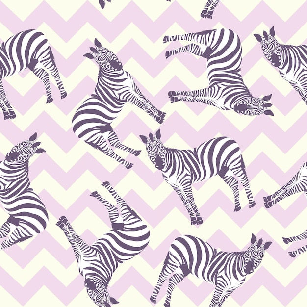 Vetor padrão de zebra, ilustração, animal.