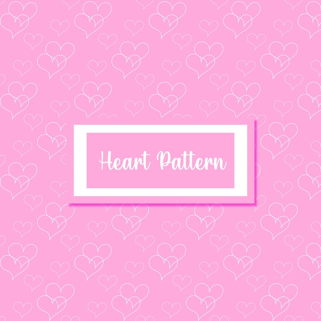 Vetor padrão desenhado à mão coração rosa
