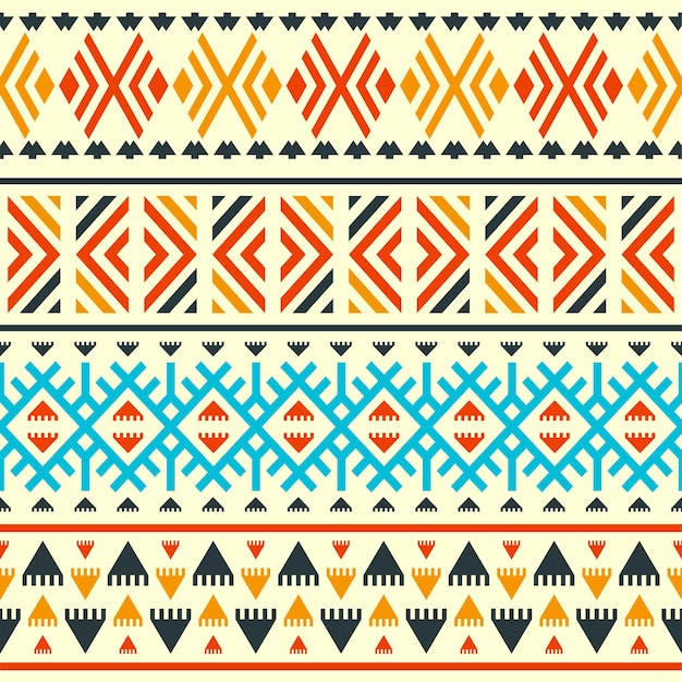 Padrão étnico sem costura em estilo nativo, design popular, padrão tribal, decoração étnica