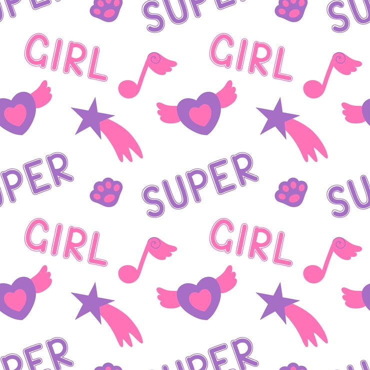 Vetor padrão feminino com adesivos fofos legais no estilo y2k ilustração vetorial
