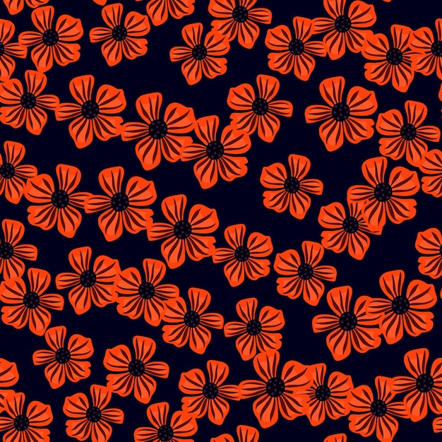 Padrão floral abstrato sem costura em estilo simples flor de camomila fundo infinito