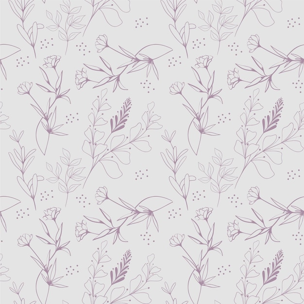 Padrão floral desenhado à mão