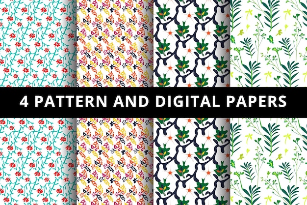 Padrão floral e papel digital vetor padrão floral e papel digital