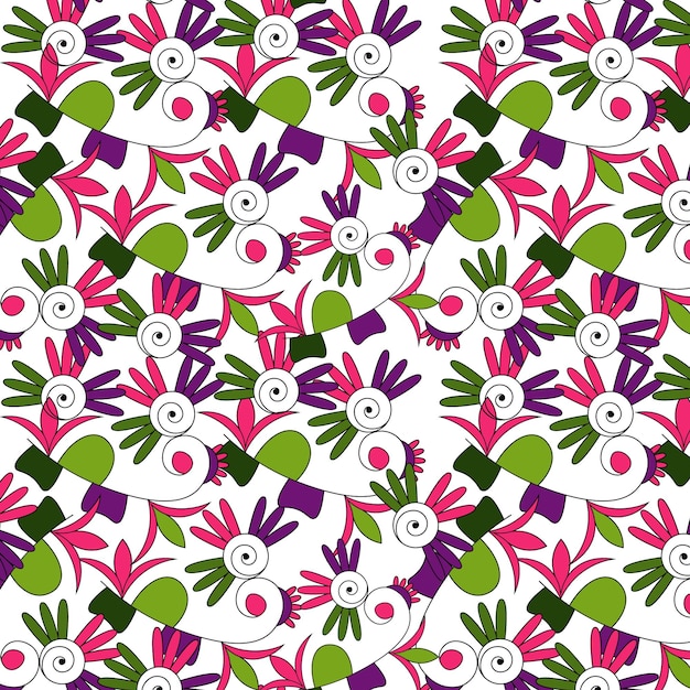 Vetor padrão floral para design de fundo de ilustração vetorial de padrão de flor têxtil