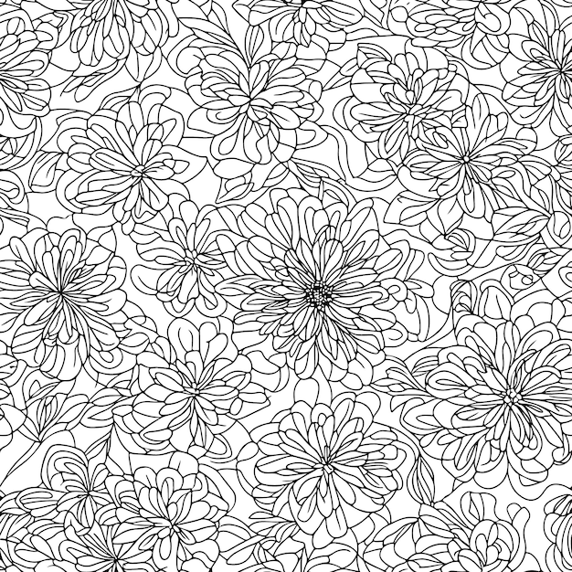 Padrão floral perfeito Linhas diagonais de flores padrão de fundo Linha padrão Ilustração em vetor