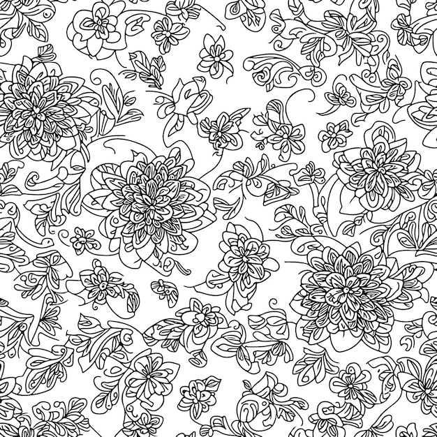 Padrão floral perfeito Linhas diagonais de flores padrão de fundo Linha padrão Ilustração em vetor