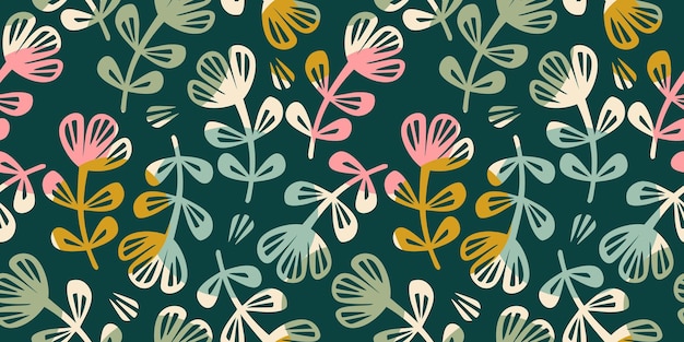 Padrão floral popular sem costura design abstrato moderno para ritmo de tecido de capa de papel e outros