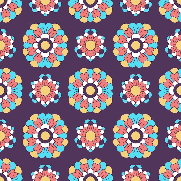 Padrão floral sem costura em estilo retrô Ilustração vetorial Design moderno para qualquer finalidade