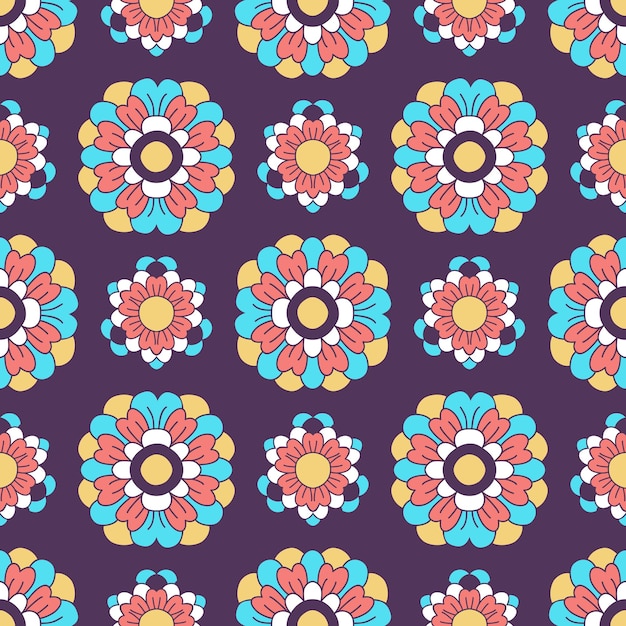 Vetor padrão floral sem costura em estilo retrô ilustração vetorial design moderno para qualquer finalidade