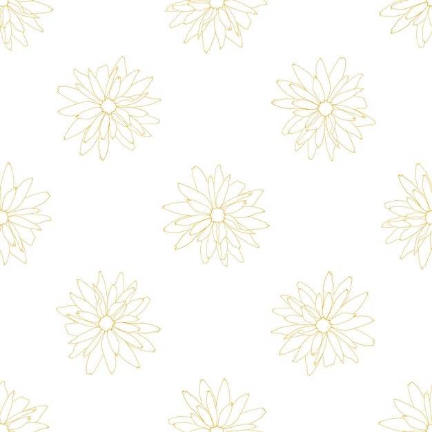 Padrão floral sem costura fundo botânico decorativo de flores de rudbeckia design de primavera verão para impressões têxteis de scrapbook