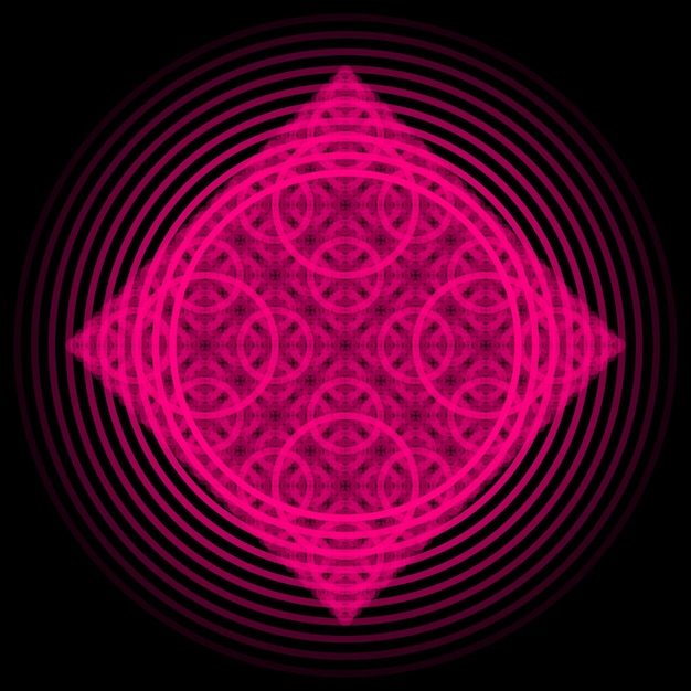 Vetor padrão fractal abstrato magenta com círculos para conceitos de design cartazes banners web