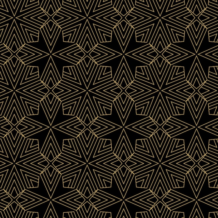 Vetor padrão geométrico abstrato com cruzes linhas de listras fundo vetorial sem costura ornamento preto e dourado design gráfico reticulado moderno