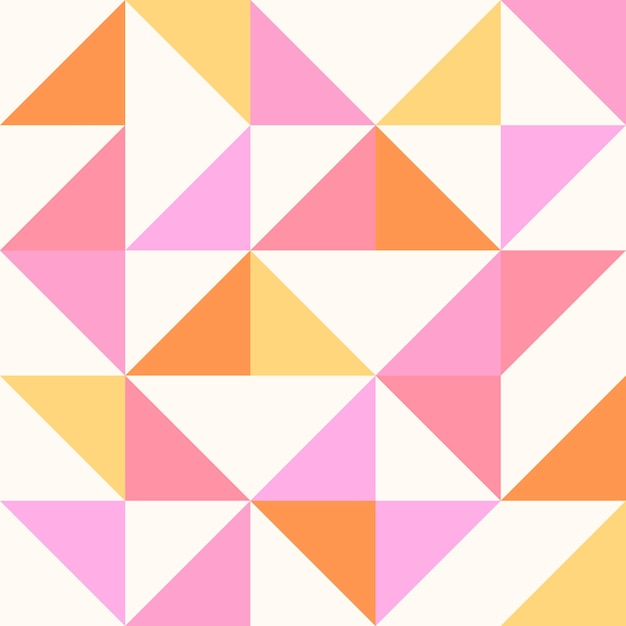 Vetor padrão geométrico abstrato rosa triângulo amarelo e laranja ilustração vetorial