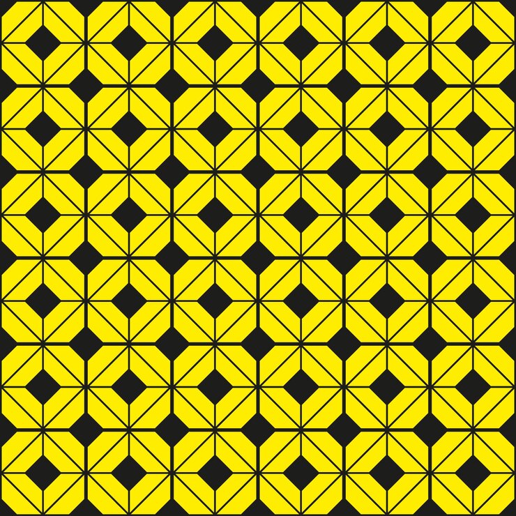 Vetor padrão geométrico amarelo e preto