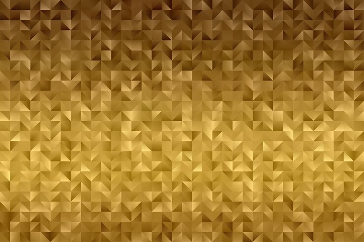 Padrão geométrico de ouro. Papel de parede de fundo dourado de baixo poli.