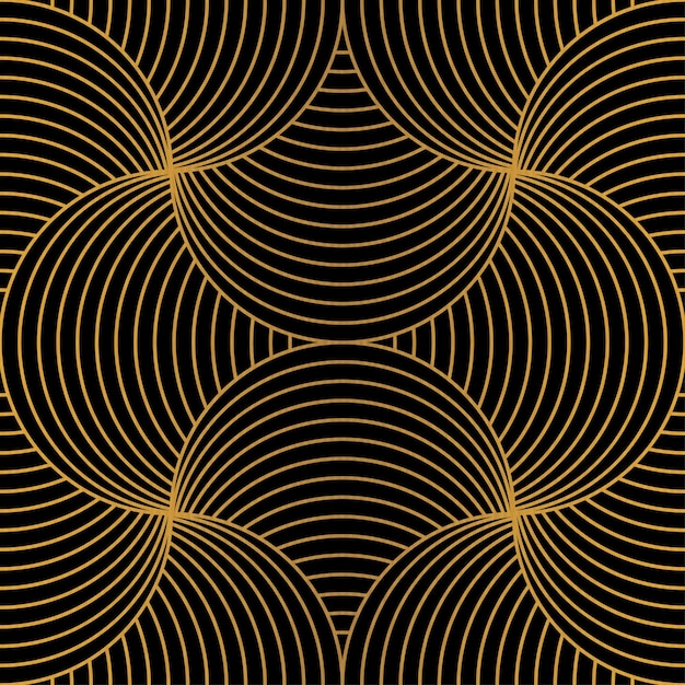 Padrão geométrico dourado em fundo preto