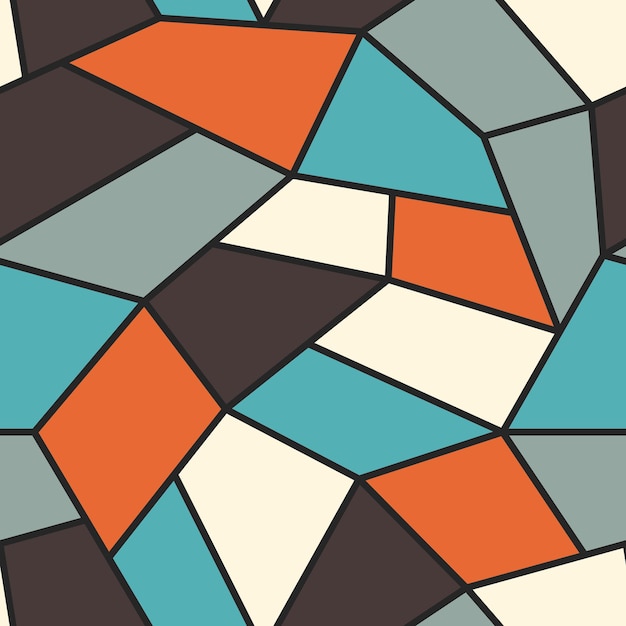 Padrão geométrico poligonal de cor sem costura vetorial fundo abstrato repetível contemporâneo