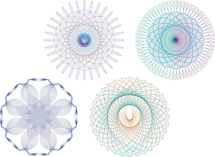 Vetor padrão geométrico realista ornamento presente logotipo modelo linha geométrica arte dreamcatcher