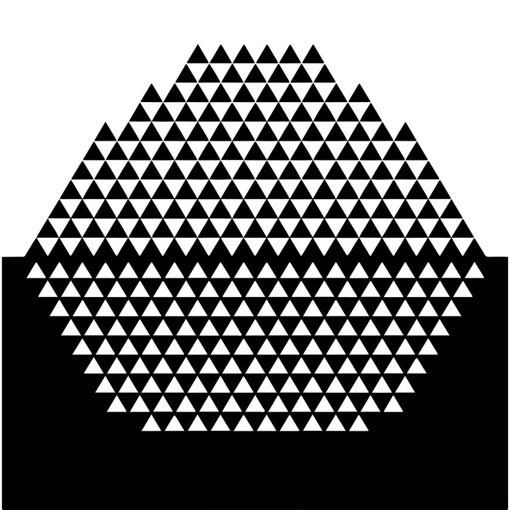 Vetor padrão hexagonal composto por triângulos pretos e brancos