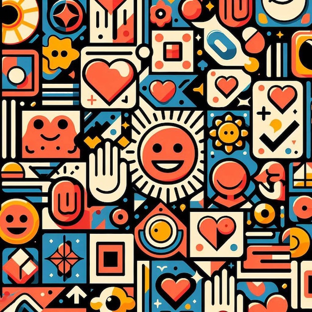 Padrão hiperrealista de emoticon sorridente emoji avatar design sofisticado textura de tecido sem costura