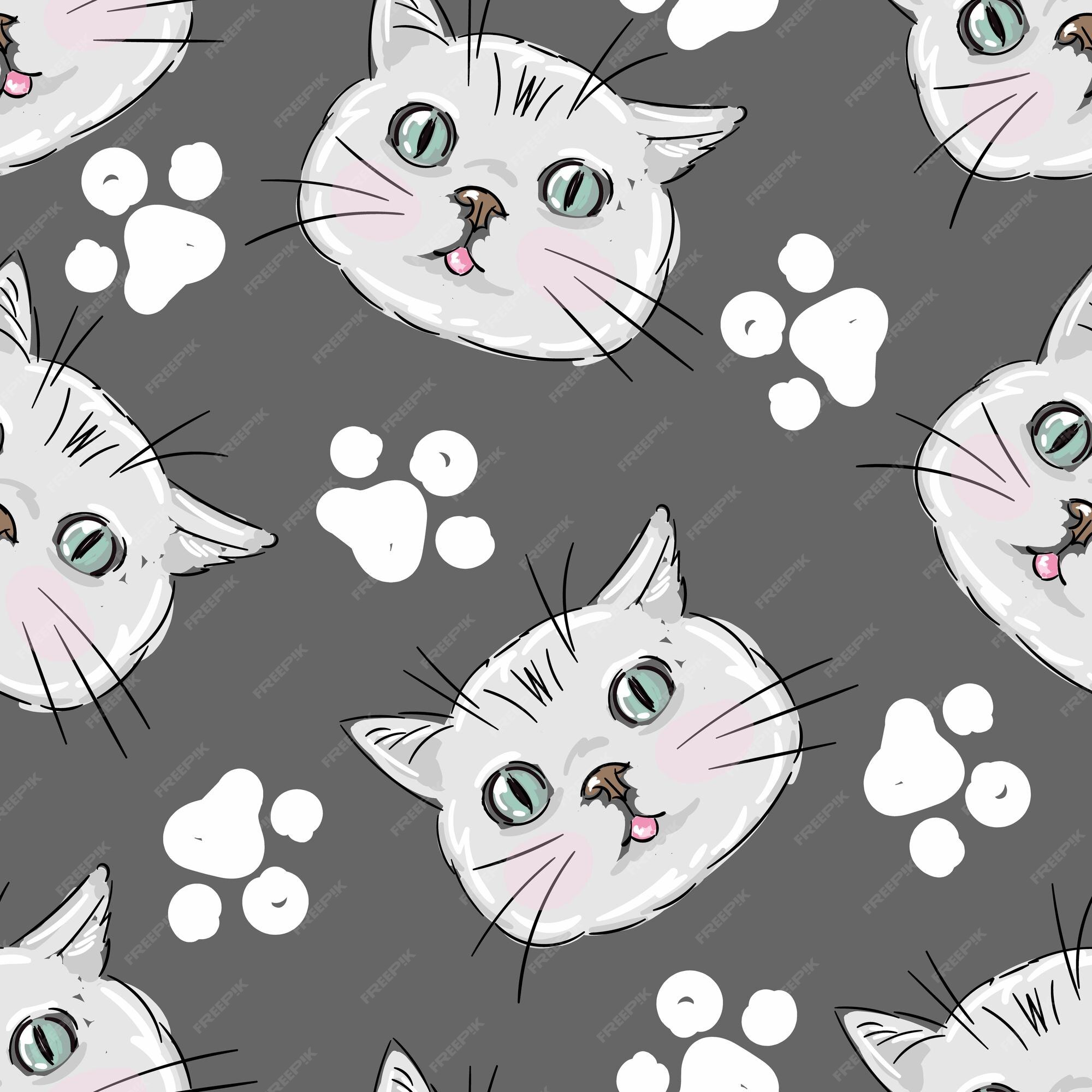 Vetores de Animais De Estimação Engraçados Em Um Fundo Branco Diferentes  Gatos De Desenho Animado Se Desmontaram Simples Ilustração Geométrica  Geométrica De Estilo Plano Para Decoração De Quartos Infantis Têxteis Papel  De