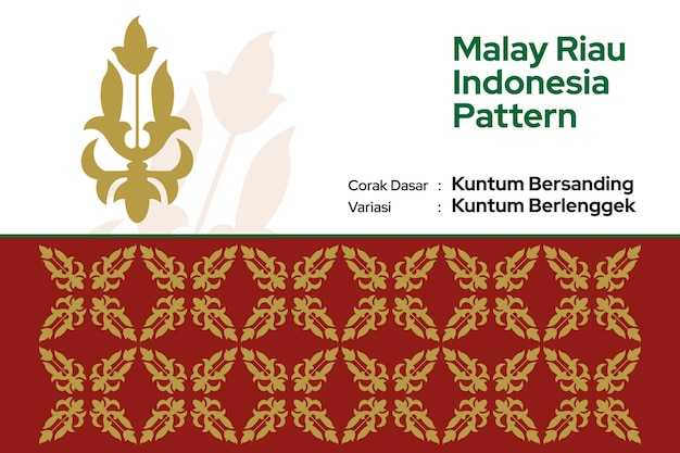 Padrão Malay Riau Batik Songket Tenun, Melayu Corak Motivo e ragi Kuntum Bersanding Berlenggek