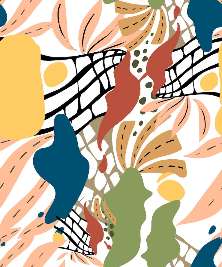 Vetor padrão multicolorido elegante brilhante com desenhos abstratos e formas em um tema de verão