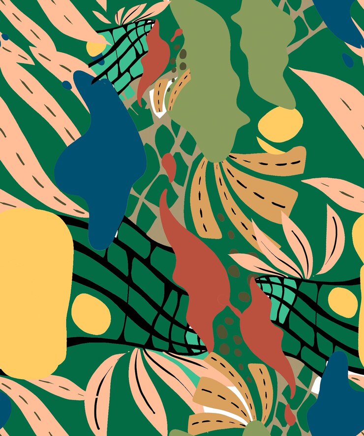 Vetor padrão multicolorido elegante brilhante com desenhos abstratos e formas em um tema de verão