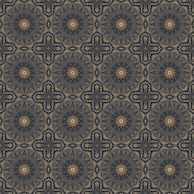 Vetor padrão ornamental de design islâmico fundo de mandala de luxo na cor dourada