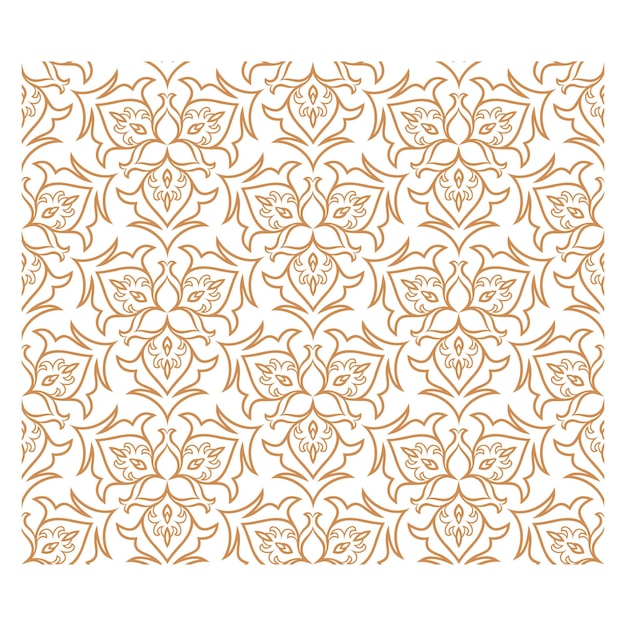 Vetor padrão ornamental dourado sem costura para fundo de papel de parede de impressão de decoração
