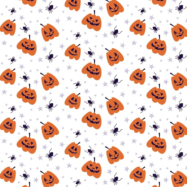 Padrão para o Halloween com abóbora assustadora laranja