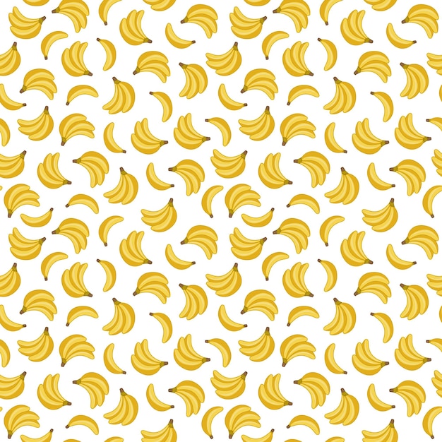 Padrão perfeito com bananas fofas ilustração vetorial de frutas com cachos de bananas maduras