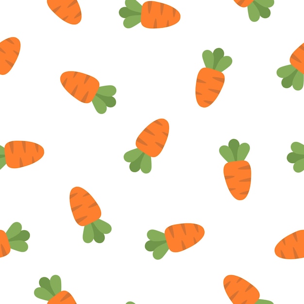 Vetor padrão perfeito com cenouras fofas