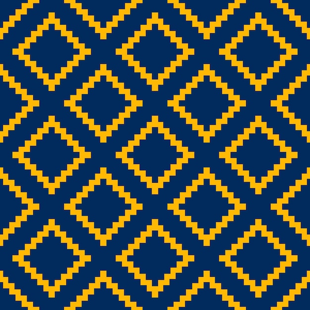 Padrão perfeito com design tradicional de kilim amarelo e fundo azul