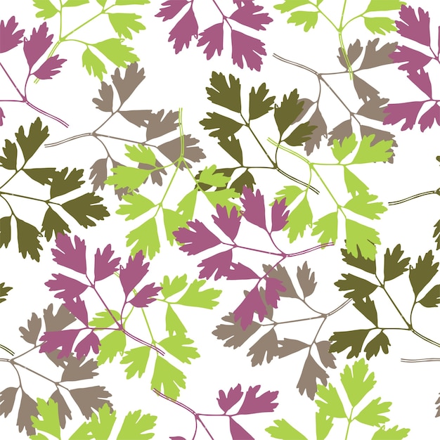 Vetor padrão perfeito com folhas e elementos de doodle