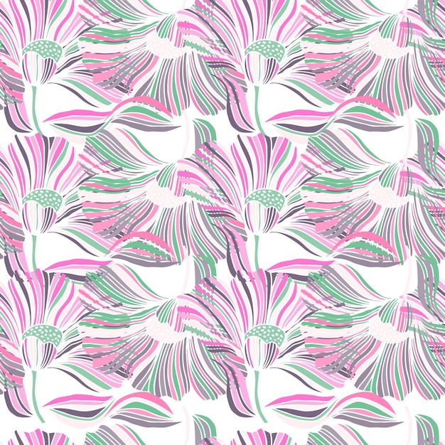 Padrão perfeito com folhas tropicais fundo floral estilizado