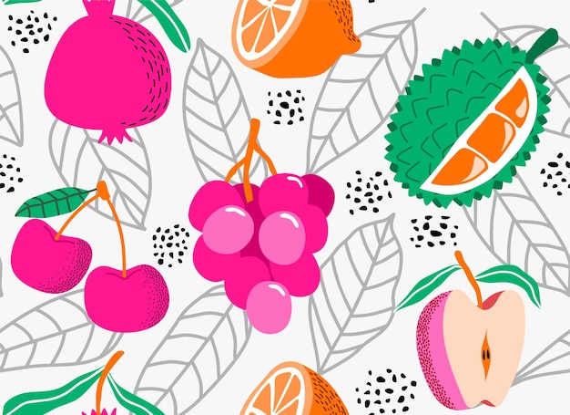 padrão perfeito com fundo de frutas de verão bonito