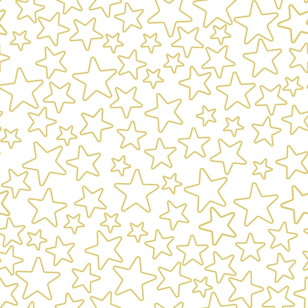 Vetor padrão perfeito com ilustração vetorial de estrelas douradas