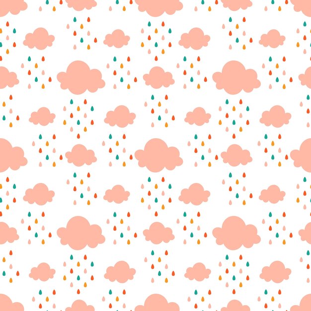 Padrão perfeito com nuvens de chuva rosa