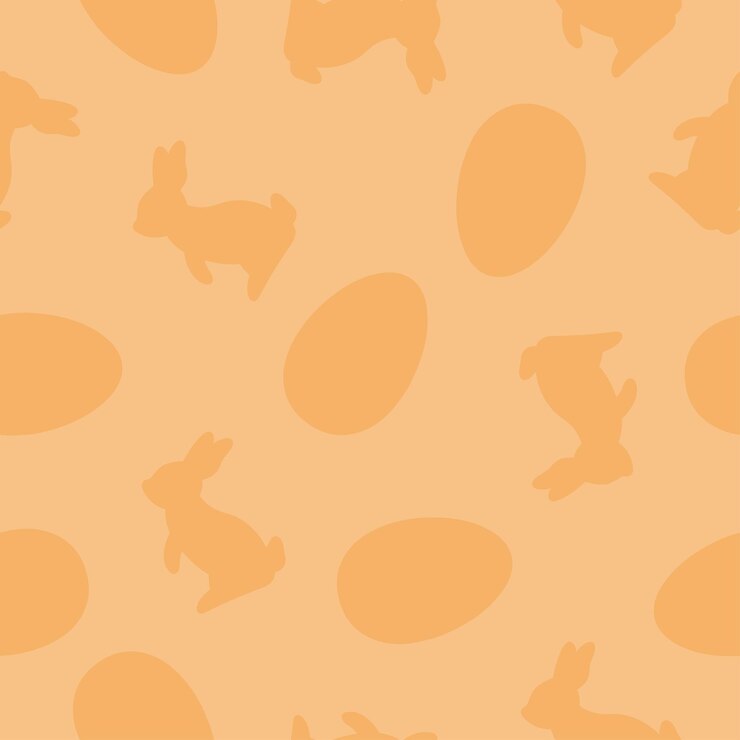Vetor padrão perfeito com ovos de páscoa e coelhinhos