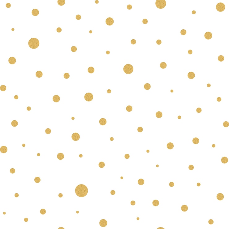 Vetor padrão perfeito com textura de bolinhas douradas em branco