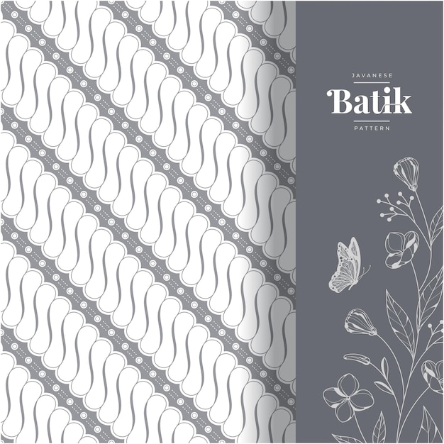 Padrão perfeito de arte batik tradicional preto e branco