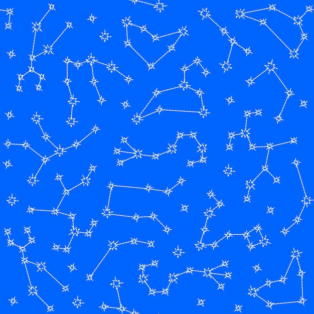 Padrão perfeito de astrologia com símbolos de constelação do zodíaco
