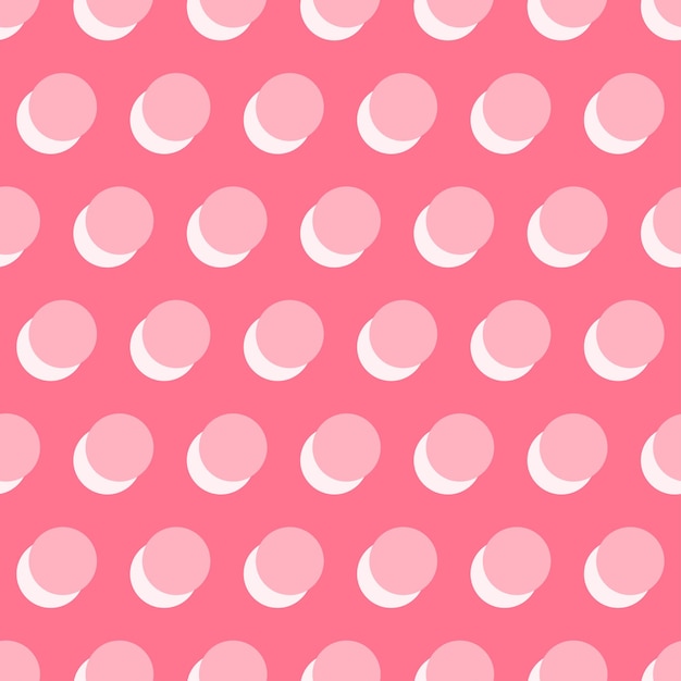 Vetor padrão perfeito de círculos rosa com fundo rosa