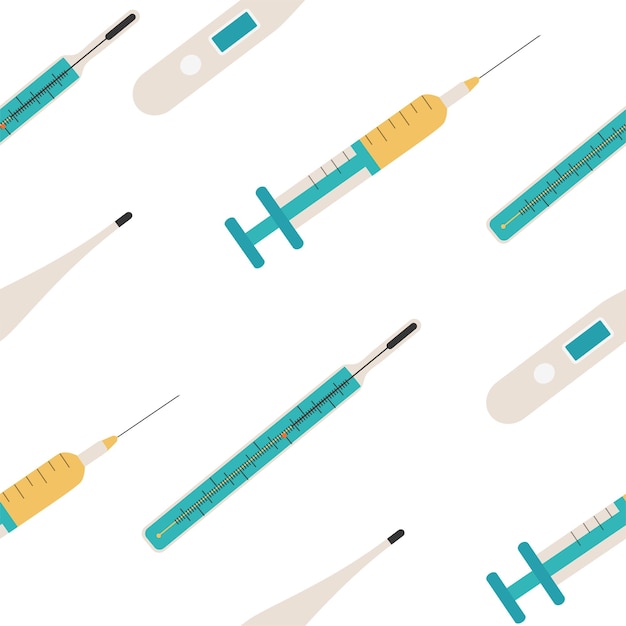 Padrão perfeito de dispositivos médicos Ilustração vetorial em um fundo branco